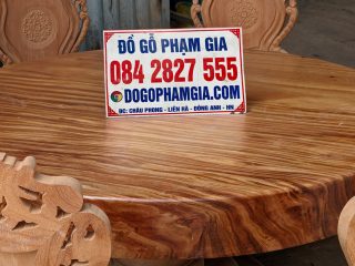 bàn gỗ gõ đỏ nguyên khối