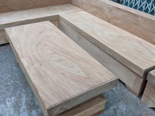 bàn trà gỗ gõ đỏ nguyên khối