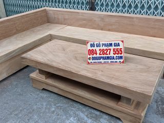 sofa gỗ nguyên khối chắc chắn