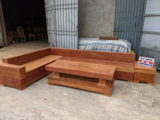 sofa góc đóng hộp gỗ gõ đỏ