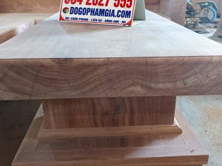 bàn trà gỗ hương đá nguyên khối