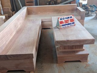 sofa gỗ góc nguyên khối