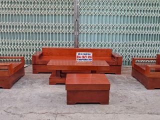 sofa H nguyên khối gỗ hương đỏ Nam Phi