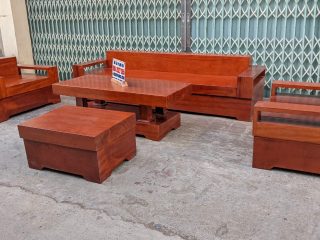 sofa gỗ hương đỏ hiện đại