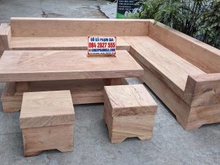 sofa phòng khách gỗ hương đá nguyên khối