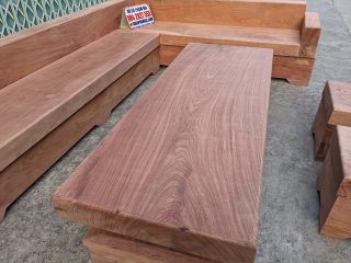 bàn trà nguyên khối gỗ hương đá