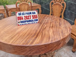 mặt bàn gỗ gõ đỏ nguyên khối