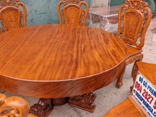 bàn nguyên khối gỗ gõ đỏ