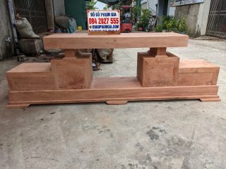 kệ tivi 2 tầng gỗ hương đá