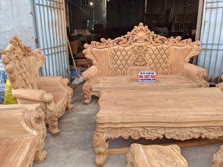 bộ sofa hoàng gia tân cổ điển gỗ gõ đỏ pachy
