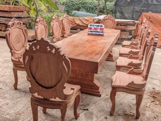 bộ bàn ăn 10 ghế phòng khách hoàng gia