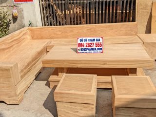 sofa gỗ hương đá hiện đại