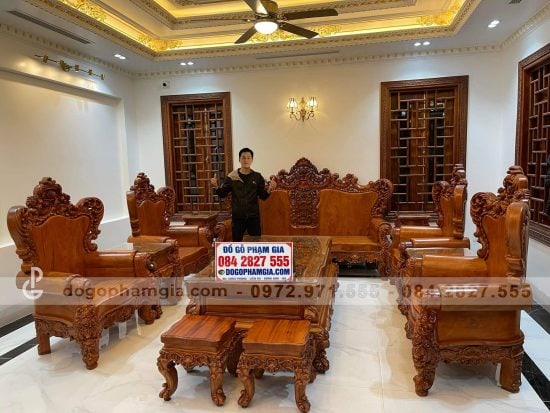 bàn ghế phòng khách gỗ tự nhiên