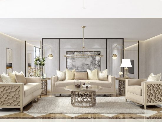 THIẾT KẾ PHÒNG KHÁCH HỢP MỆNH KIM