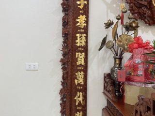 câu đối gỗ gụ