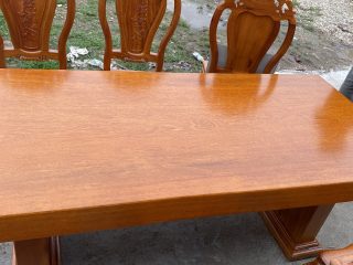 Bộ Bàn Ăn Nguyên Khối 6 Ghế Gỗ Gõ Đỏ Ván Mặt Tràn Sang Trọng Và Đẳng Cấp (Chị Thủy, Thanh Hóa) của Đồ Gỗ Phạm Gia