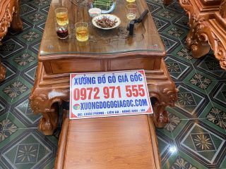 bàn trà chữ nhật gỗ hương đá