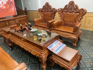 bộ bàn ghế hoàng gia 2 ghế đơn sang trọng