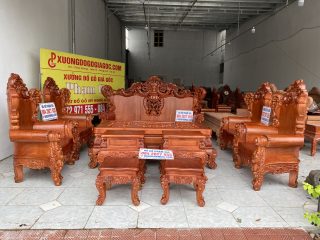 bộ bàn ghế louis hoàng gia tân cổ điển 10 món đã hoàn thiện