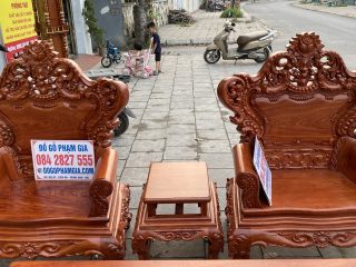 2 ghế đơn louis hoàng gia gỗ hương đá