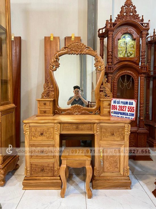 bàn trang điểm gỗ tự nhiên