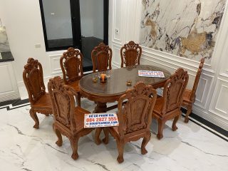 mẫu bàn ăn 8 ghế hồng hạc