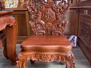 ghế louis hoàng gia gỗ gõ đỏ