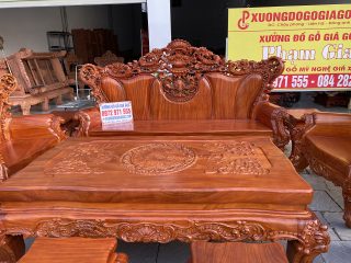 bàn nguyên khối gỗ gõ đỏ siêu dày