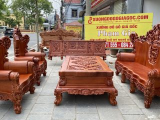 bàn ghế hoàng gia gỗ hương đá
