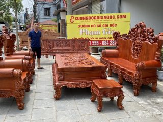 bàn ghế hoàng gia v10 gỗ hương đá nguyên khối đẳng cấp