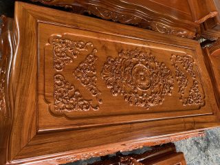 bàn trà gỗ hương đá phong cách hoàng gia