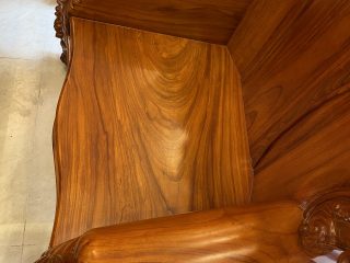 mặt ghế nguyên khối gỗ gõ đỏ