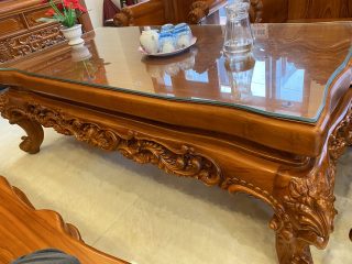 bàn trà gỗ gõ đỏ soi tứ diện