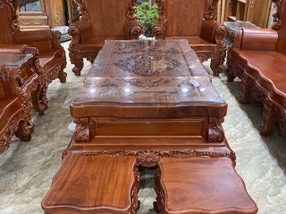 2 đôn ngồi nguyên khối gỗ hương đá