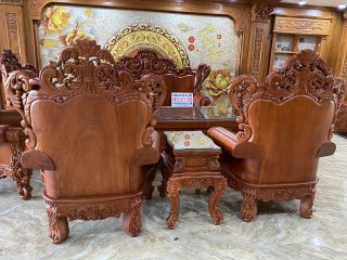 mẫu bàn ghế louis cao cấp đục 2 mặt