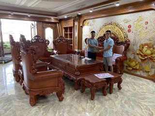 mẫu bàn ghế hoàng gia gỗ hương đá