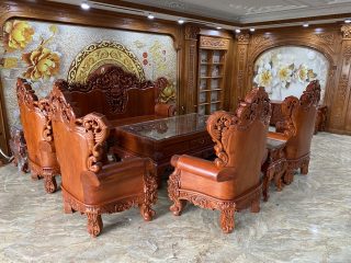 bàn ghế hoàng gia màu cánh gián