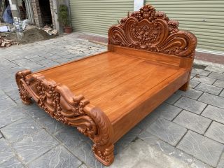 mẫu giường ngủ gỗ gõ đỏ cao cấp