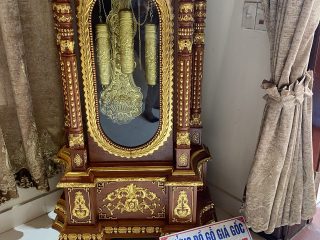 đồng hồ quả lắc đồng dát vàng cao cấp