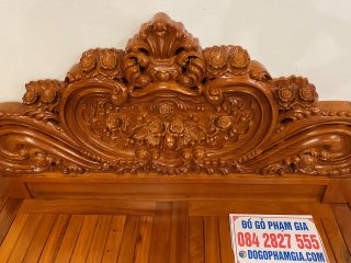 vách giường gỗ gõ đỏ siêu dày