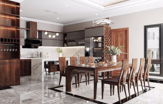 thiết kế phòng bếp nhà ống