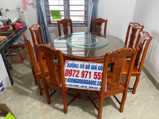 bàn ghế ăn gỗ hương tiện dụng