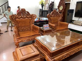 ghế đơn louis hoa hồng