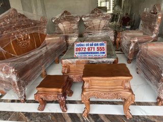 bàn ghế louis hoàng gia gỗ hương đá nguyên khối
