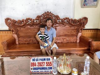 ghế dài louis hoàng gia gỗ hương đá