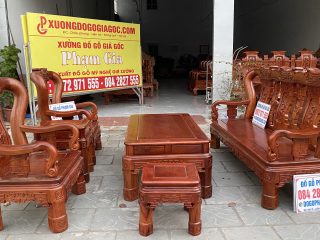 mẫu bàn ghế minh quốc triệt tay cột 12 gỗ hương đá