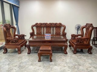 bàn ghế minh quốc voi tay 14 gỗ hương đỏ