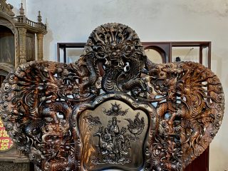 vách ghế đơn đục hình tượng rồng