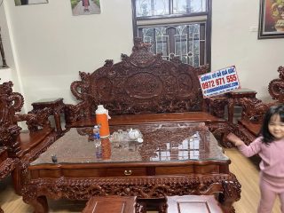 mẫu bàn ghế rồng đỉnh hàng đục tay