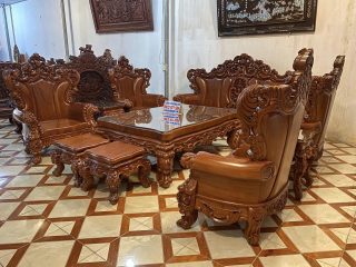 bàn ghế louis hoàng gia đục 2 mặt